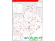 Brazoria County, TX <br /> Wall Map <br /> Zip Code <br /> Red Line Style 2024 Map