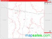 Callahan County, TX <br /> Wall Map <br /> Zip Code <br /> Red Line Style 2024 Map