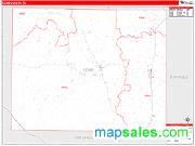 Coke County, TX <br /> Wall Map <br /> Zip Code <br /> Red Line Style 2024 Map