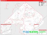 Comal County, TX <br /> Wall Map <br /> Zip Code <br /> Red Line Style 2024 Map