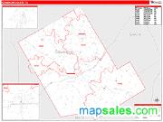Comanche County, TX <br /> Wall Map <br /> Zip Code <br /> Red Line Style 2024 Map