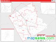 Freestone County, TX <br /> Wall Map <br /> Zip Code <br /> Red Line Style 2024 Map