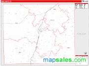 Frio County, TX <br /> Wall Map <br /> Zip Code <br /> Red Line Style 2024 Map