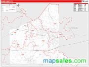 Gregg County, TX <br /> Wall Map <br /> Zip Code <br /> Red Line Style 2024 Map