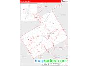 Hamilton County, TX <br /> Wall Map <br /> Zip Code <br /> Red Line Style 2024 Map