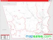 Hardin County, TX <br /> Wall Map <br /> Zip Code <br /> Red Line Style 2024 Map