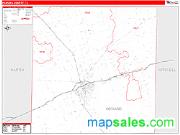 Howard County, TX <br /> Wall Map <br /> Zip Code <br /> Red Line Style 2024 Map