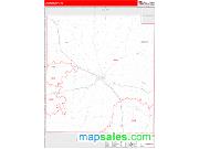 Jack County, TX <br /> Wall Map <br /> Zip Code <br /> Red Line Style 2024 Map