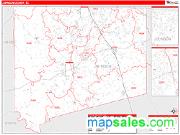 Johnson County, TX <br /> Wall Map <br /> Zip Code <br /> Red Line Style 2024 Map