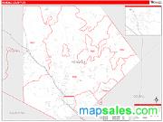 Kendall County, TX <br /> Wall Map <br /> Zip Code <br /> Red Line Style 2024 Map