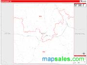 Kent County, TX <br /> Wall Map <br /> Zip Code <br /> Red Line Style 2024 Map