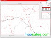 Kimble County, TX <br /> Wall Map <br /> Zip Code <br /> Red Line Style 2024 Map