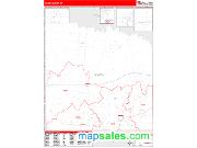 Knox County, TX <br /> Wall Map <br /> Zip Code <br /> Red Line Style 2024 Map