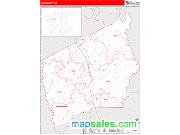 Leon County, TX <br /> Wall Map <br /> Zip Code <br /> Red Line Style 2024 Map