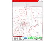 Lubbock County, TX <br /> Wall Map <br /> Zip Code <br /> Red Line Style 2024 Map