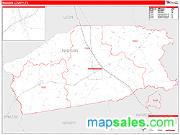 Madison County, TX <br /> Wall Map <br /> Zip Code <br /> Red Line Style 2024 Map