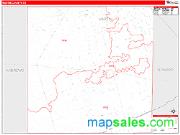 Martin County, TX <br /> Wall Map <br /> Zip Code <br /> Red Line Style 2024 Map