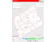 Milam County, TX <br /> Wall Map <br /> Zip Code <br /> Red Line Style 2024 Map
