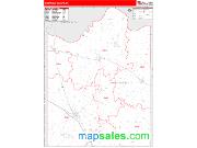 Montague County, TX <br /> Wall Map <br /> Zip Code <br /> Red Line Style 2024 Map