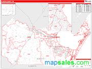 Nueces County, TX <br /> Wall Map <br /> Zip Code <br /> Red Line Style 2024 Map
