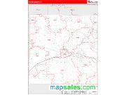 Parker County, TX <br /> Wall Map <br /> Zip Code <br /> Red Line Style 2024 Map