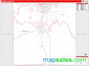 Randall County, TX <br /> Wall Map <br /> Zip Code <br /> Red Line Style 2024 Map