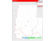 Real County, TX <br /> Wall Map <br /> Zip Code <br /> Red Line Style 2024 Map