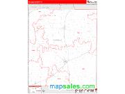 Runnels County, TX <br /> Wall Map <br /> Zip Code <br /> Red Line Style 2024 Map