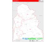 Sabine County, TX <br /> Wall Map <br /> Zip Code <br /> Red Line Style 2024 Map