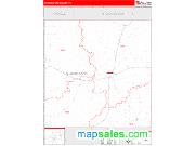 Shackelford County, TX <br /> Wall Map <br /> Zip Code <br /> Red Line Style 2024 Map