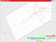 Somervell County, TX <br /> Wall Map <br /> Zip Code <br /> Red Line Style 2024 Map