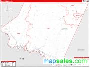 Starr County, TX <br /> Wall Map <br /> Zip Code <br /> Red Line Style 2024 Map