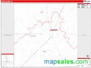 Terry County, TX <br /> Wall Map <br /> Zip Code <br /> Red Line Style 2024 Map