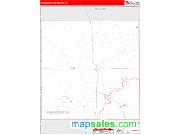 Throckmorton County, TX <br /> Wall Map <br /> Zip Code <br /> Red Line Style 2024 Map