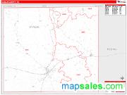 Uvalde County, TX <br /> Wall Map <br /> Zip Code <br /> Red Line Style 2024 Map
