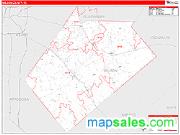 Wilson County, TX <br /> Wall Map <br /> Zip Code <br /> Red Line Style 2024 Map