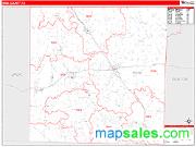 Wise County, TX <br /> Wall Map <br /> Zip Code <br /> Red Line Style 2024 Map