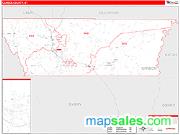 Carbon County, UT <br /> Wall Map <br /> Zip Code <br /> Red Line Style 2024 Map