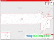 Juab County, UT <br /> Wall Map <br /> Zip Code <br /> Red Line Style 2024 Map