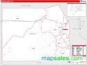 Tooele County, UT <br /> Wall Map <br /> Zip Code <br /> Red Line Style 2024 Map