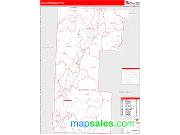 Bennington County, VT <br /> Wall Map <br /> Zip Code <br /> Red Line Style 2024 Map