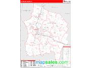 Chittenden County, VT <br /> Wall Map <br /> Zip Code <br /> Red Line Style 2024 Map