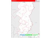 Essex County, VT <br /> Wall Map <br /> Zip Code <br /> Red Line Style 2024 Map