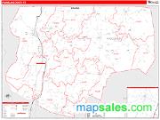 Franklin County, VT <br /> Wall Map <br /> Zip Code <br /> Red Line Style 2024 Map