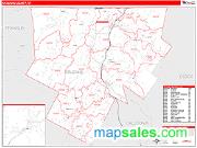 Orleans County, VT <br /> Wall Map <br /> Zip Code <br /> Red Line Style 2024 Map