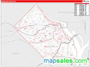 Arlington County, VA <br /> Wall Map <br /> Zip Code <br /> Red Line Style 2024 Map