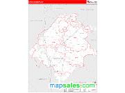 Caroline County, VA <br /> Wall Map <br /> Zip Code <br /> Red Line Style 2024 Map