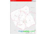 Dickenson County, VA <br /> Wall Map <br /> Zip Code <br /> Red Line Style 2024 Map