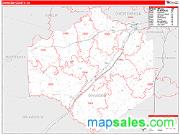 Dinwiddie County, VA <br /> Wall Map <br /> Zip Code <br /> Red Line Style 2024 Map
