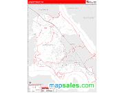 James City County, VA <br /> Wall Map <br /> Zip Code <br /> Red Line Style 2024 Map